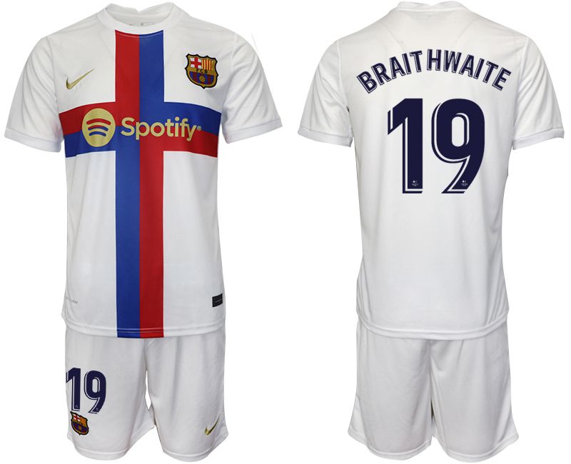 Men 2022-2023 Club Barcelona white away #19 Soccer Jersey->barcelona jersey->Soccer Club Jersey